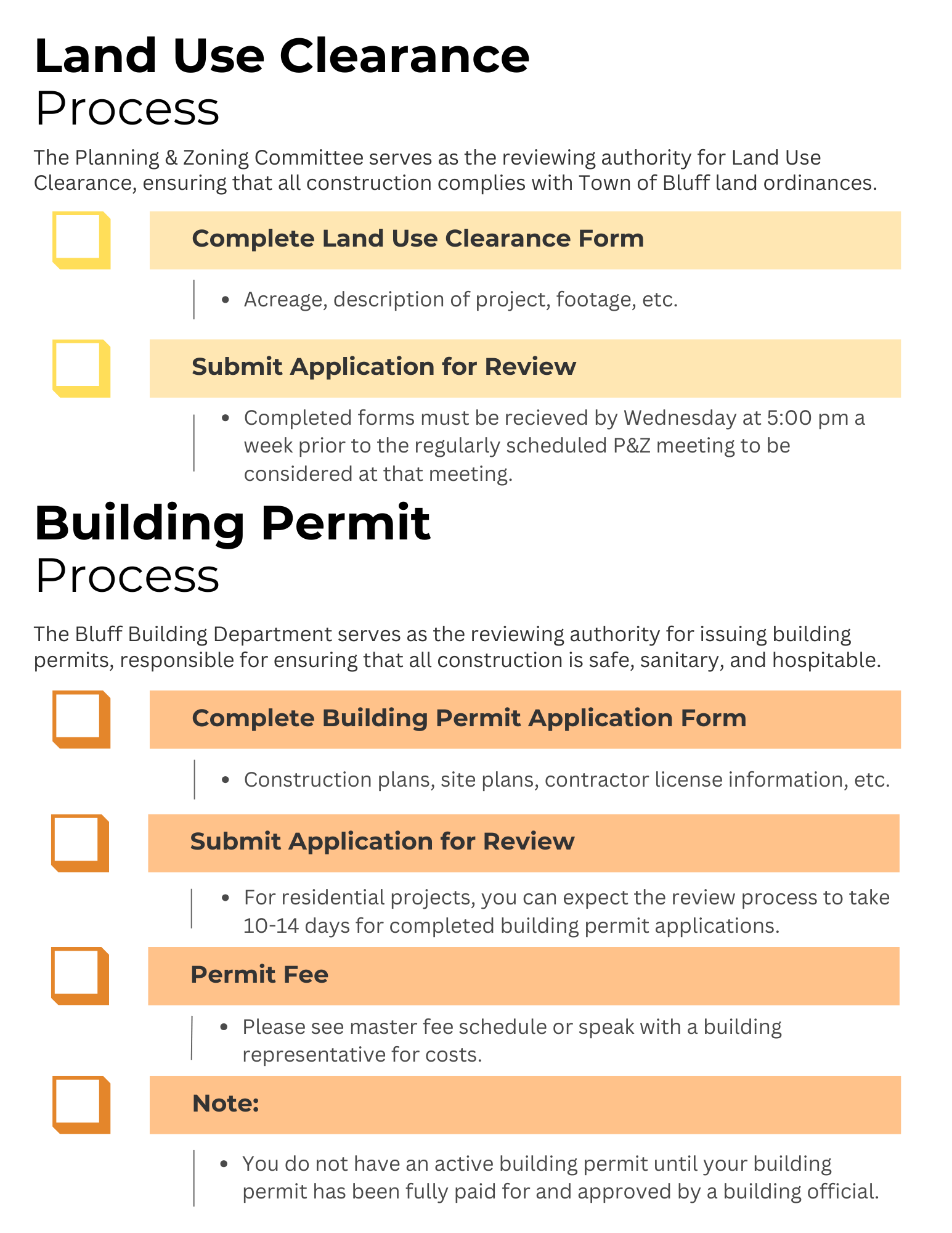 Plan Your Project – Town of Bluff Government